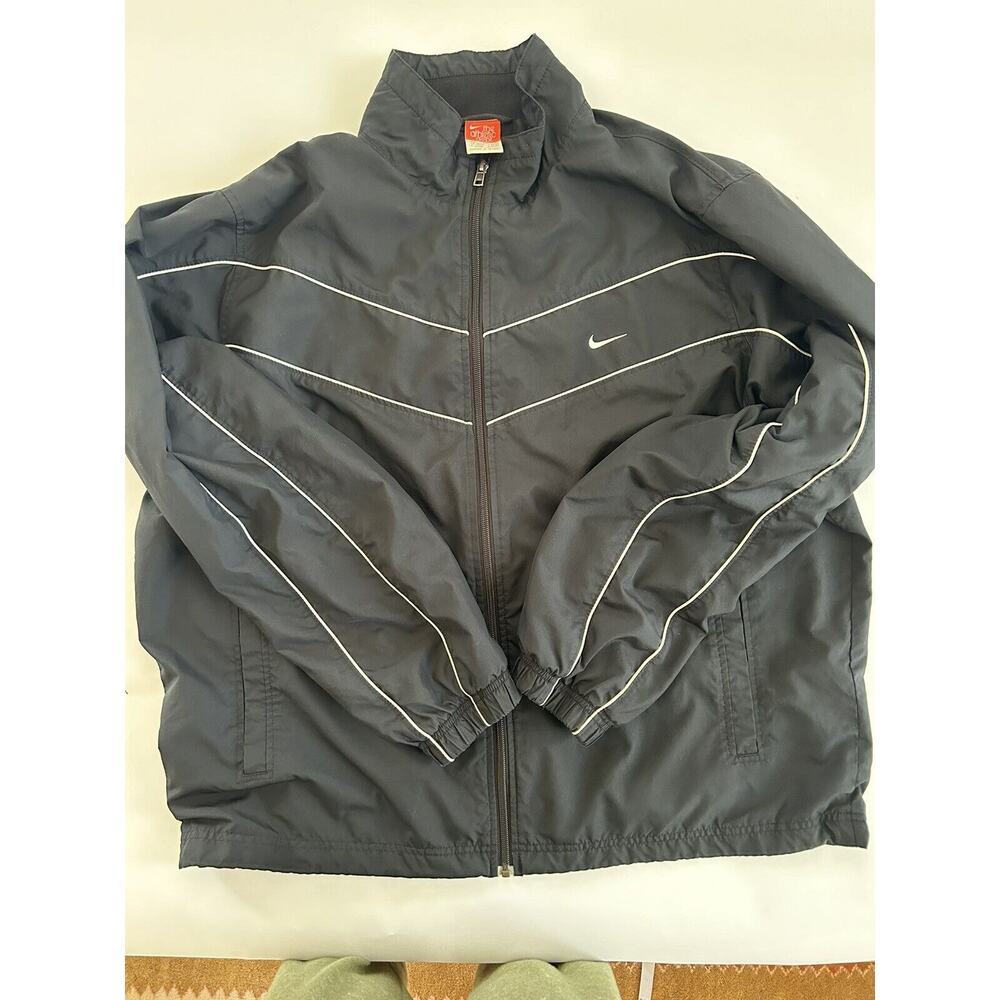 Nike Tech Varsity Jacket Mens XXL Black Vintage OG Rare The Athletic Dept (Read)